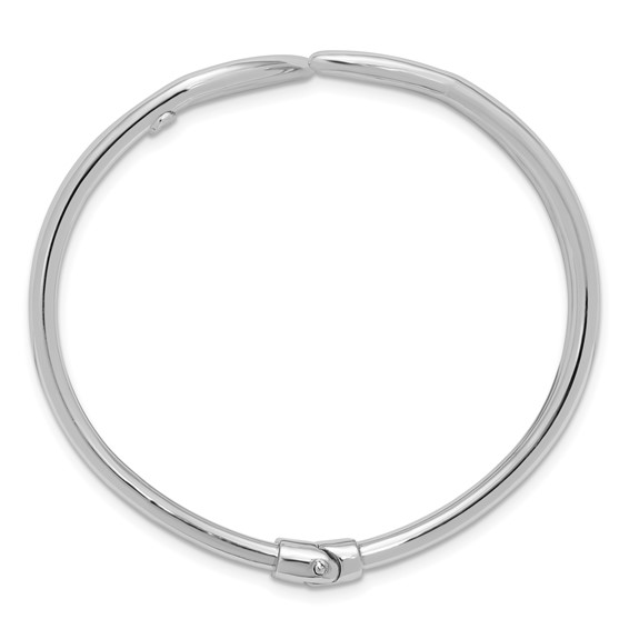 Leslie's Sterling Silver RH-plated Polished Hinged Bangle