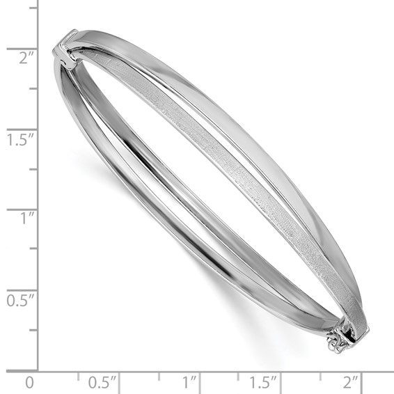 Leslie's Sterling Silver RH-plated Polished Twist Hinged Bangle
