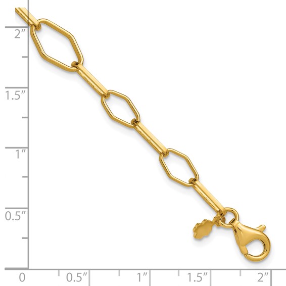 Leslie's Sterling Silver Gold-tone pol. Fancy Link w/1in ext. Bracelet