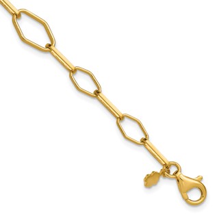 Leslie's Sterling Silver Gold-tone pol. Fancy Link w/1in ext. Bracelet