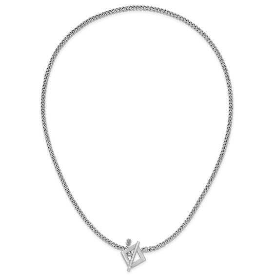 Leslie's Sterling Silver RH-plated Polished Fancy Toggle Necklace