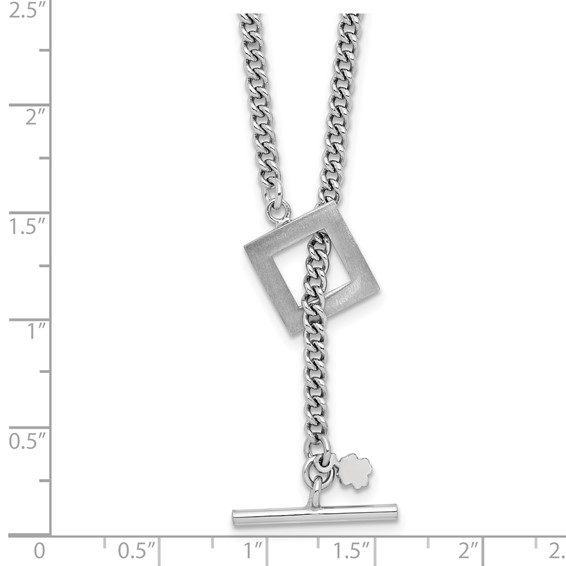 Leslie's Sterling Silver RH-plated Polished Fancy Toggle Necklace