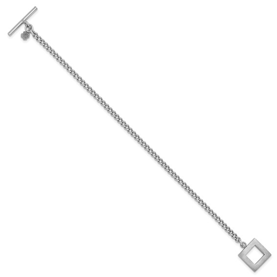 Leslie's Sterling Silver RH-plated Polished Fancy Toggle Bracelet
