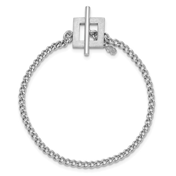 Leslie's Sterling Silver RH-plated Polished Fancy Toggle Bracelet