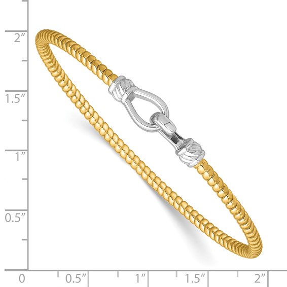 Leslie's SS RH-plated & Gold-plated Polished Twisted Flexible Hook Bangle