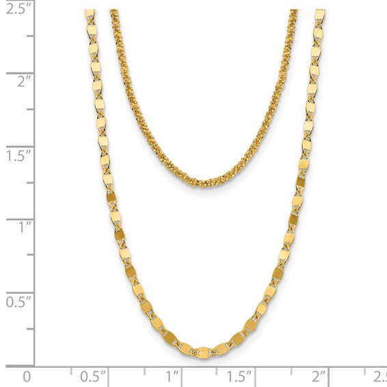 Leslie's Sterling Silver Gold-plated Multi-layer with 2 in ext. Necklace
