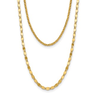 Leslie's Sterling Silver Gold-plated Multi-layer with 2 in ext. Necklace