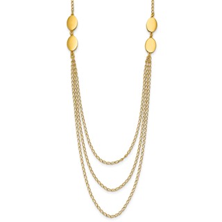 Leslie's Sterling Silver Gold-tone Polished Multi-layer w/2in ext. Necklace