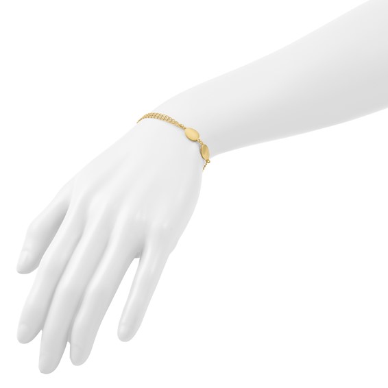 Leslie's Sterling Silver Gold-tone Polished Multi-layer w/1in ext. Bracelet