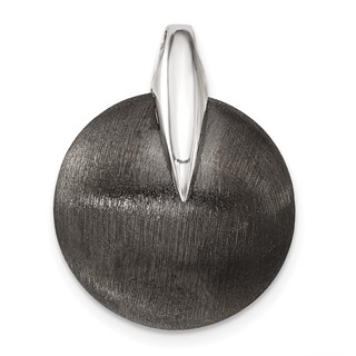 Leslie's Sterling Silver & Ruthenium Polished & Brushed Circle Pendant