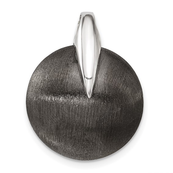 Leslie's Sterling Silver & Ruthenium Polished & Brushed Circle Pendant