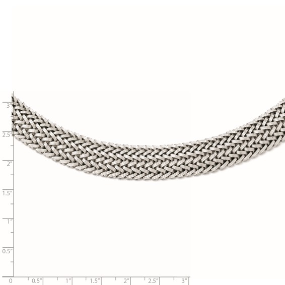 Leslie's Sterling Silver Polished Mesh Braided Necklace