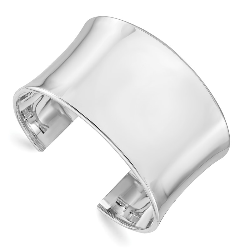Sterling Silver RH-plated Polished Slip-on Bangle