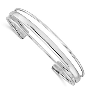Leslie's Sterling Silver RH-plated Polished Fancy Slip-on Bangle