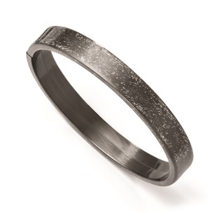 Leslie's Sterling Silver Ruthenium-plated Flexible Bangle