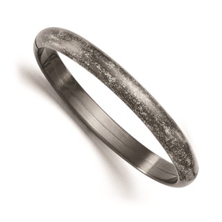 Leslie's Sterling Silver Ruthenium-plated Flexible Bangle