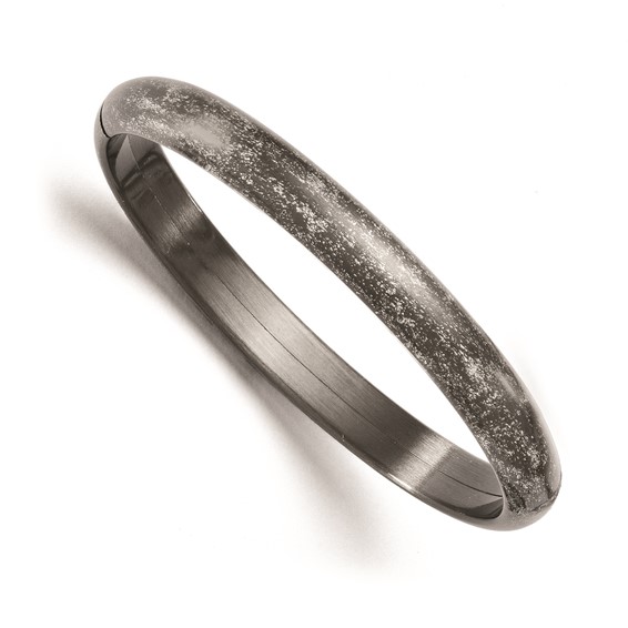 Leslie's Sterling Silver Ruthenium-plated Flexible Bangle