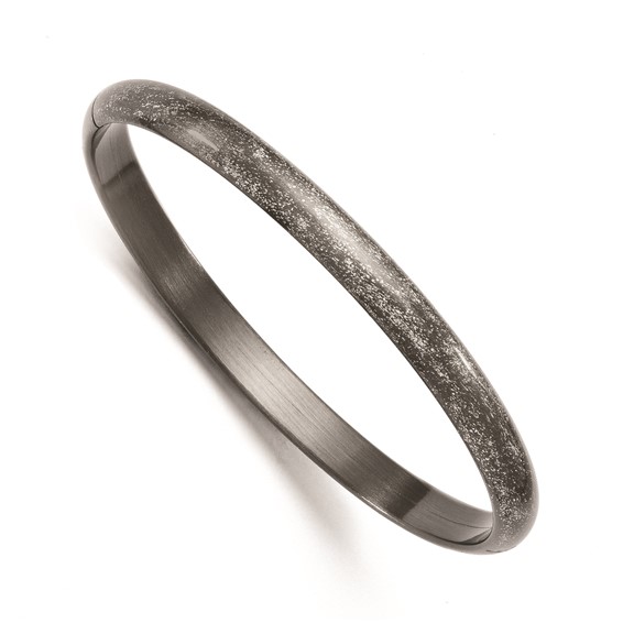 Leslie's Sterling Silver Ruthenium-plated Flexible Bangle