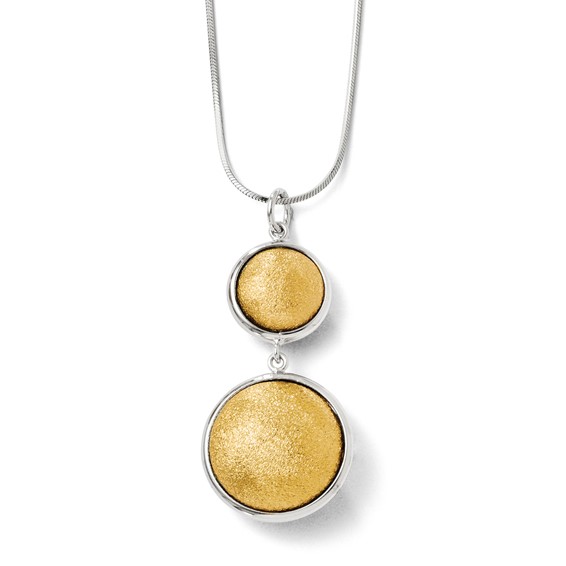 Leslie's Sterling Silver Gold-plated Polished & Laser Textured Pendant