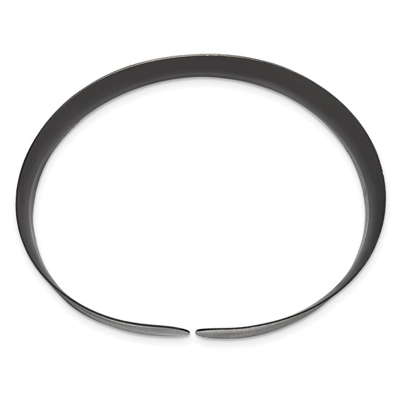 Leslie's Sterling Silver Ruthenium-plated Scratch Finish Cuff Bangle