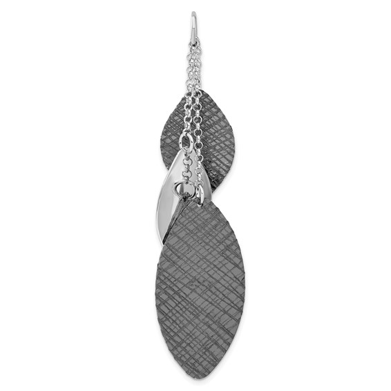 Leslie's Sterling Silver Ruthenium-plated Polished & Textured Pendant