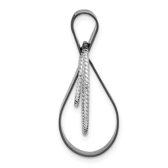 Leslie's Sterling Silver Ruthenium-plated Textured Pendant