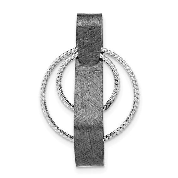 Leslie's Sterling Silver Ruthenium-plated Textured Pendant