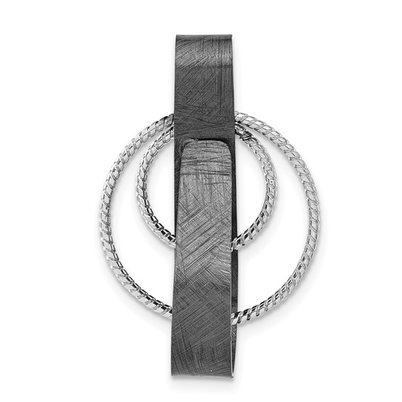 Leslie's Sterling Silver Ruthenium-plated Textured Pendant