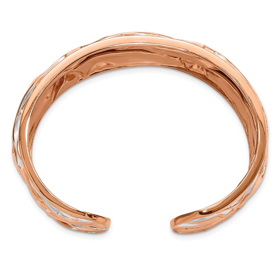 Leslie's SS Rose Gold-plated Medium Domed Scrunch Bangle