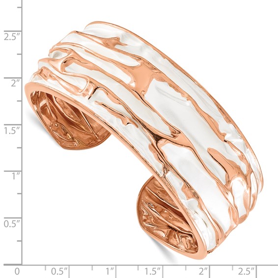 Leslie's SS Rose Gold-plated Medium Domed Scrunch Bangle