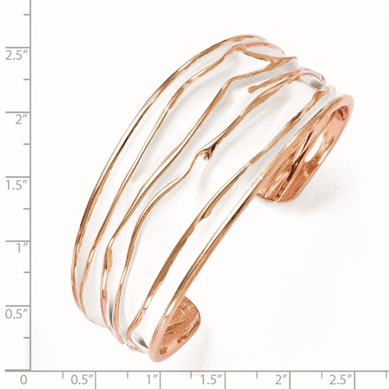 Leslie's SS Rose Gold-plated Medium Tappered Scrunch Bangle
