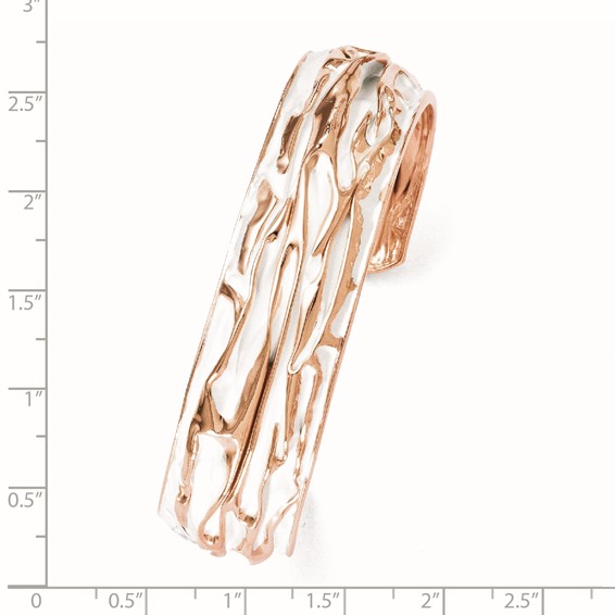 Leslie's SS Rose Gold-plated Small Domed Scrunch Bangle