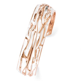 Leslie's SS Rose Gold-plated Small Domed Scrunch Bangle