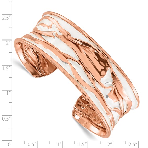 Leslie's SS Rose Gold-plated Small Concave Scrunch Bangle