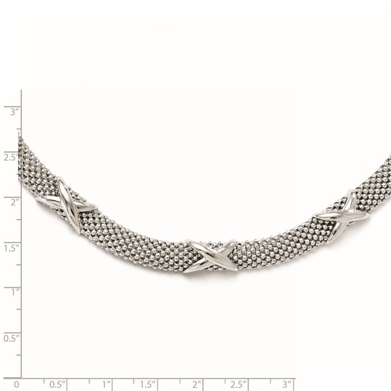 Leslie's Sterling Silver Polished Mesh Necklace