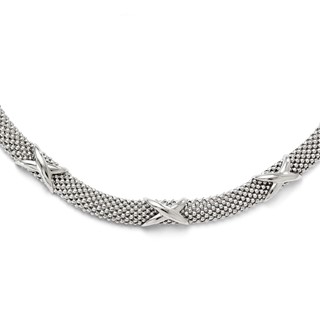 Leslie's Sterling Silver Polished Mesh Necklace