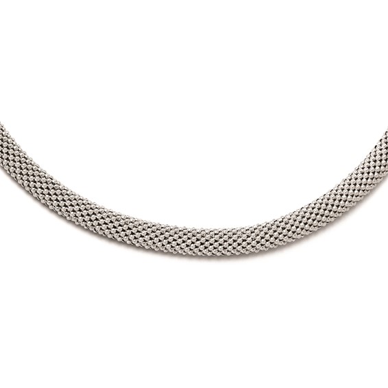 Leslie's Sterling Silver and Onyx Mesh Necklace