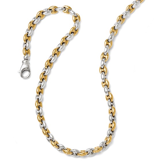 Leslie's Sterling Silver Gold-tone 18k Flash Plated Link Necklace