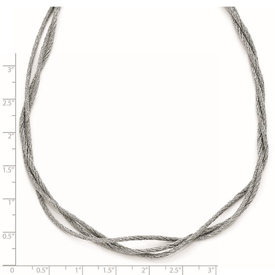 Leslie's Sterling Silver Mesh Three Strand Necklace