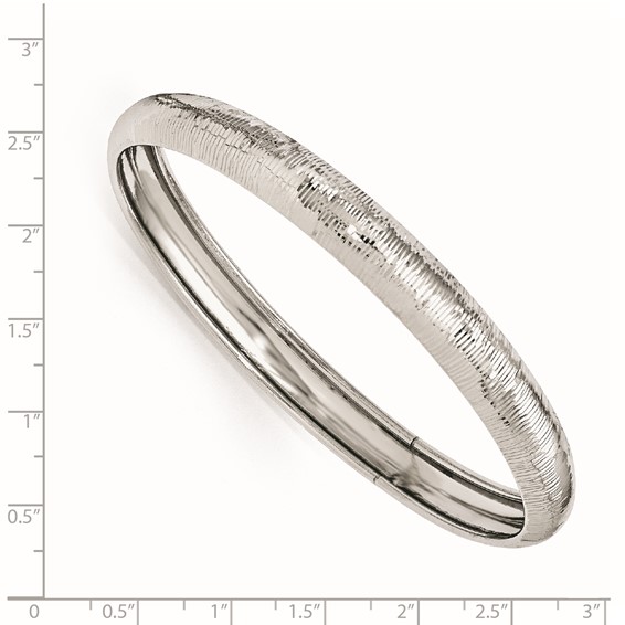Leslie's SS Radiant Essence Rhodium-plated D/C Slip On Bangle