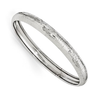 Leslie's SS Radiant Essence Rhodium-plated D/C Slip On Bangle