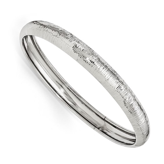 Leslie's SS Radiant Essence Rhodium-plated D/C Slip On Bangle