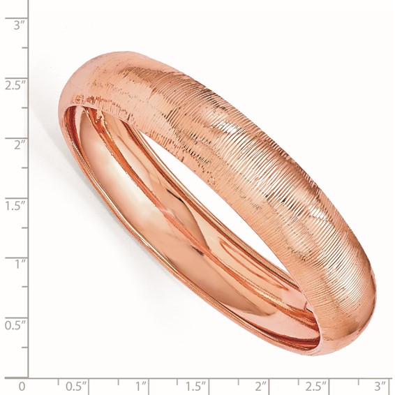 Leslie's SS Radiant Essence Rose-tone Flash 24k Plated Slip on Bangle