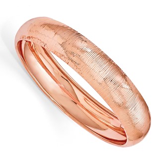 Leslie's SS Radiant Essence Rose-tone Flash 24k Plated Slip on Bangle