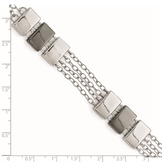 Leslie's Sterling Silver Ruthenium-plated Polished Bracelet