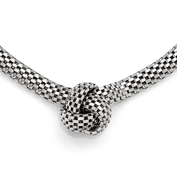 Leslie's Sterling Silver Ruthenium-plated Necklace w/2in ext