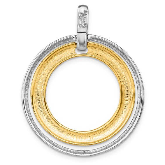 Leslie's Sterling Silver Gold-tone RH and Flash 24k Plated Pendant