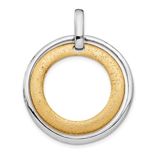 Leslie's Sterling Silver Gold-tone RH and Flash 24k Plated Pendant
