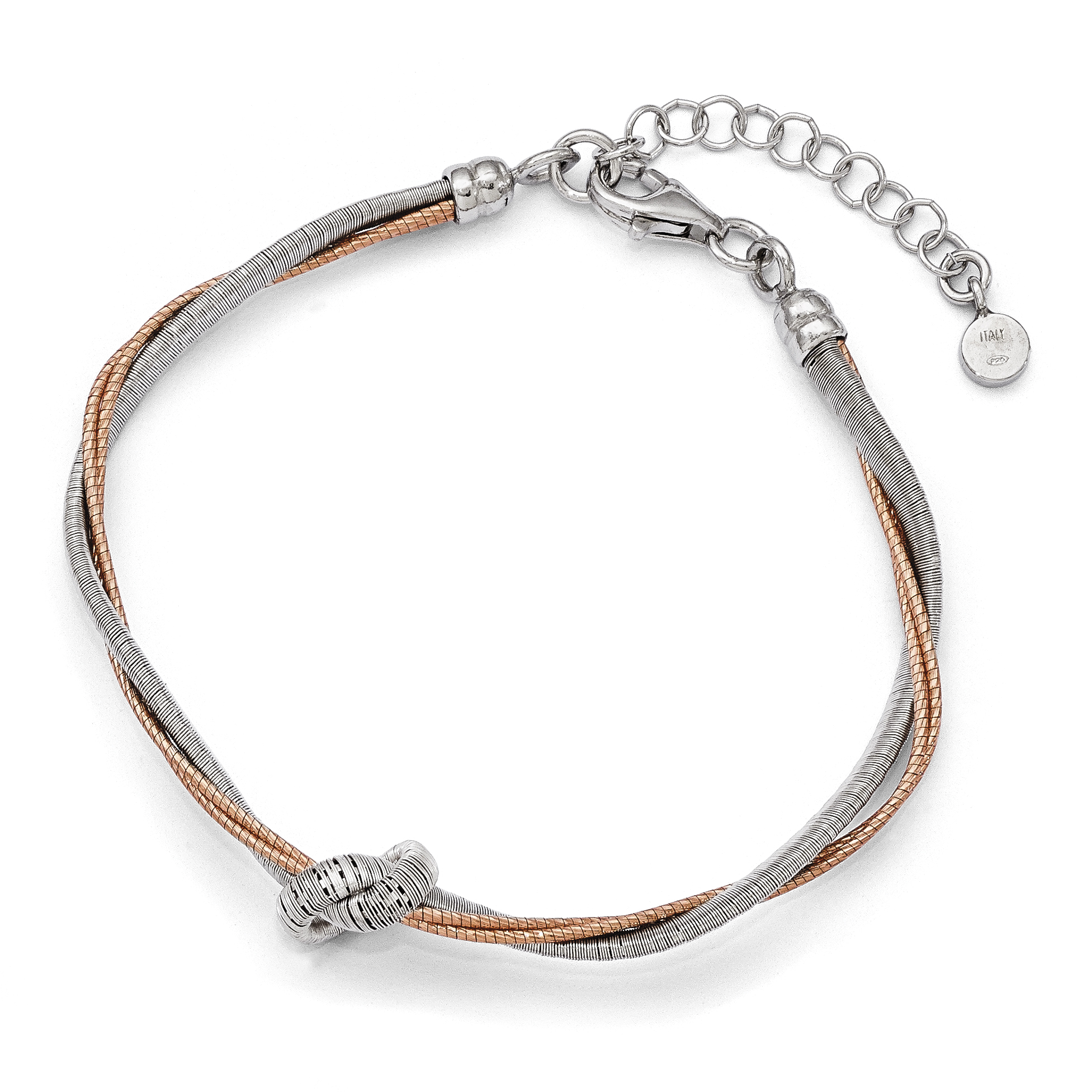 Silver Rose Gold-plated 7.5in/1in Ext Bracelet QLF442 main product image