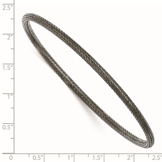 Leslie's Sterling Silver Ruthenium-plated Textured Bangle
